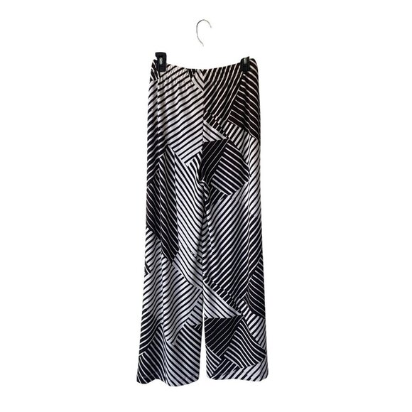 Travelers Chico's Wide Leg Pants Small NWT Stripe Palazzo Boho Ren Faire Pull On - Picture 7 of 15